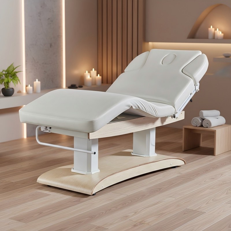 Health Wellness Center - Elektryczny stół do masażu z drewnianą